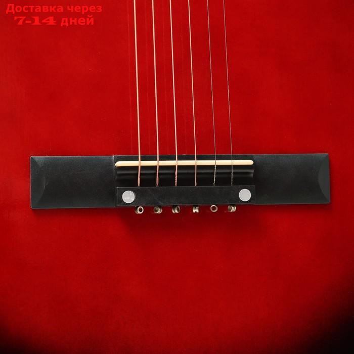 Гитара акустическая красная, 6-ти струнная 97см - фото 4 - id-p222843630