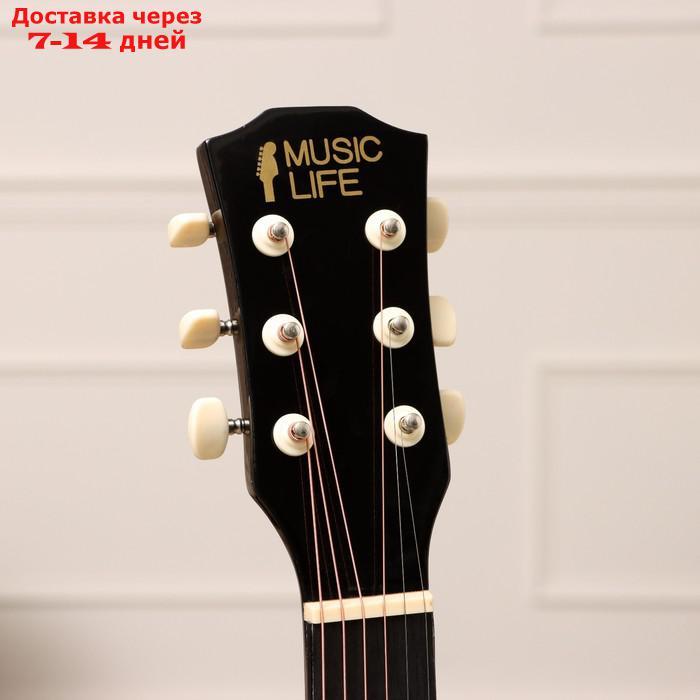 Гитара акустическая черная, 6-ти струнная 97см - фото 2 - id-p222843631