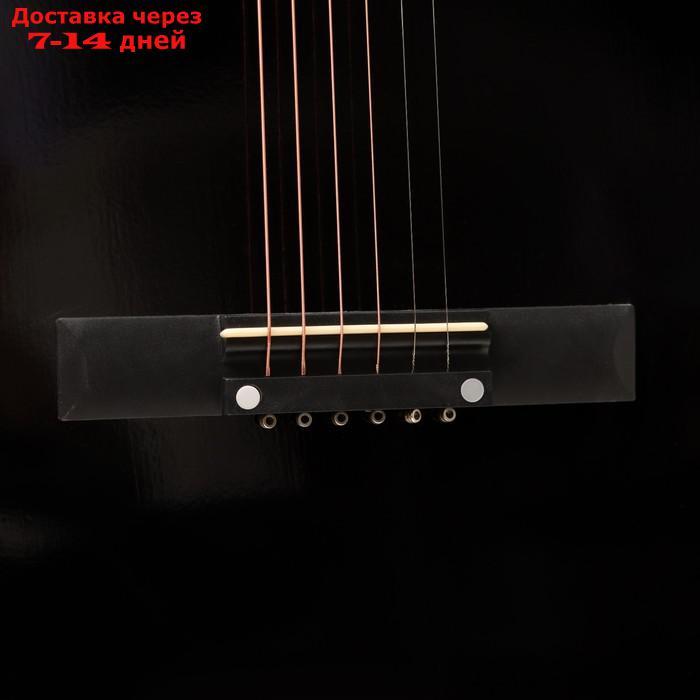 Гитара акустическая черная, 6-ти струнная 97см - фото 4 - id-p222843631