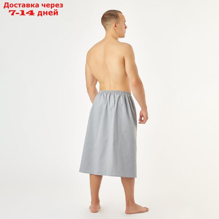 Полотенце вафельное для бани "Экономь и Я" (мужской килт), 75х144см, цвет серый - фото 2 - id-p223163801