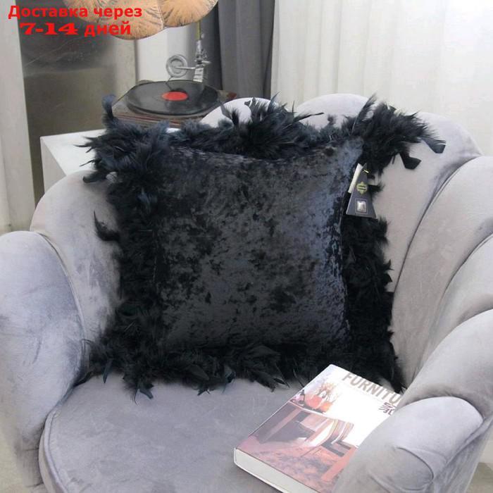 Наволочка декоративная "Бурлеск", размер 40 × 40 см, чёрный