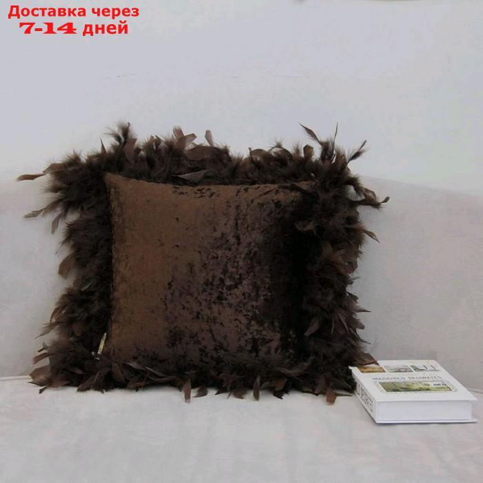 Наволочка декоративная "Бурлеск", размер 40 × 40 см, шоколад