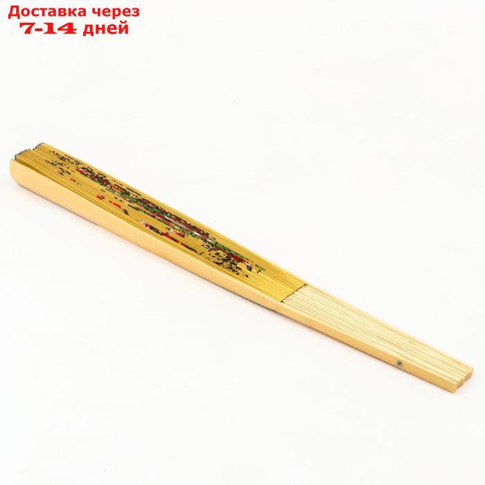 Веер бамбук, текстиль h=90 см "Сакура и пионы" жёлтый - фото 6 - id-p222847368