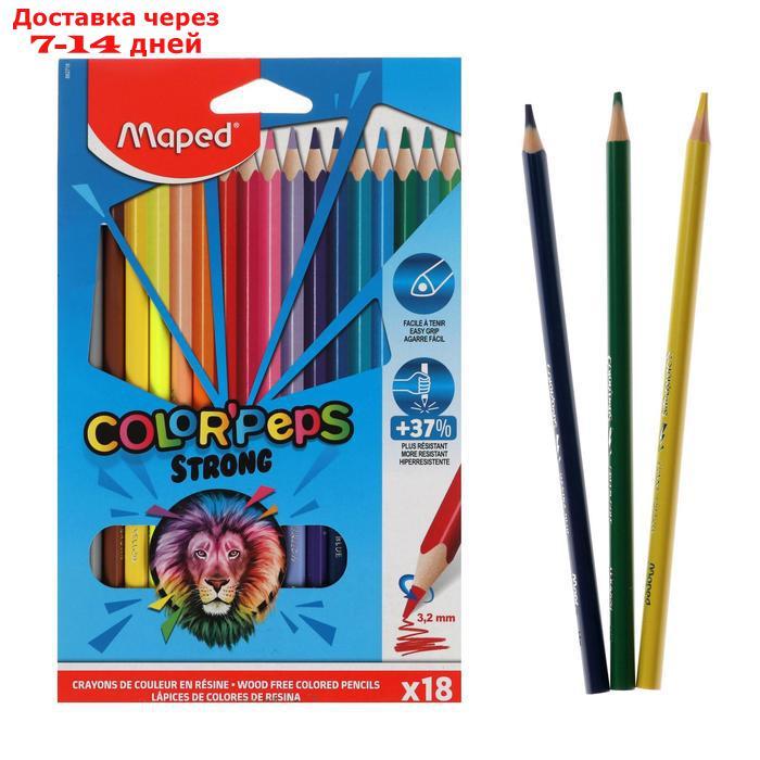 Карандаши 18 цветов, Maped Color Peps Strong, пластиковые, повышенной прочности, европодвес - фото 1 - id-p223152520