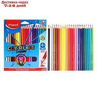 Карандаши 24 цвета Maped Color Peps Strong пластиковые, повышенной прочности, европодвес