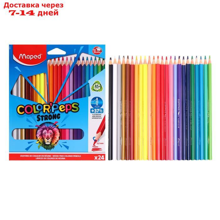 Карандаши 24 цвета Maped Color Peps Strong пластиковые, повышенной прочности, европодвес - фото 1 - id-p223152521