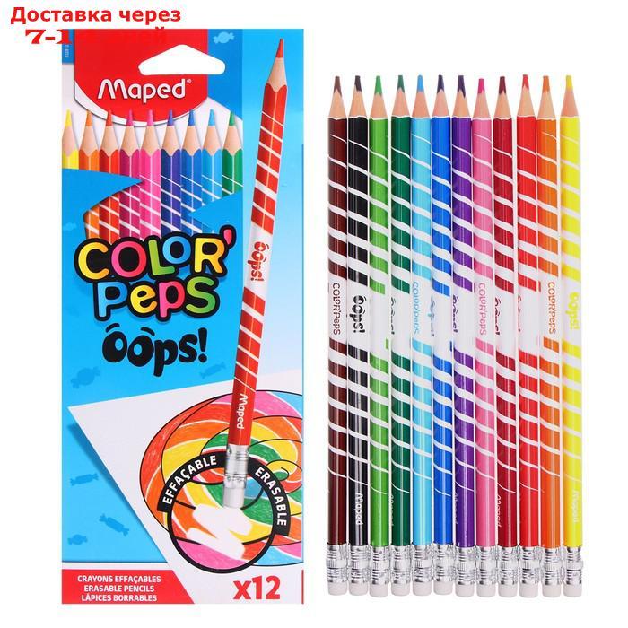 Карандаши 12 цветов, Maped Color Peps Oops, пластиковые, европодвес - фото 1 - id-p223152526