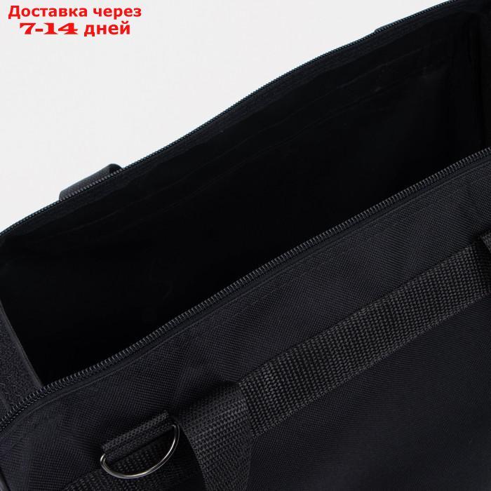 Сумка дорожная, 3 отдела на молниях, наружный карман, цвет чёрный - фото 3 - id-p223152551
