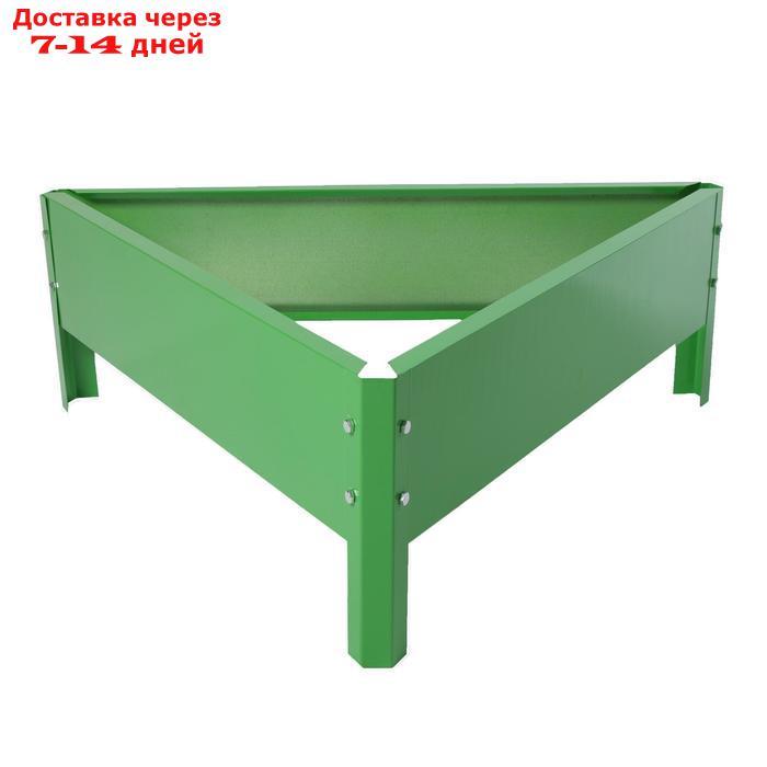 Клумба оцинкованная, 70 × 15 см, ярко–зелёная, "Терция", Greengo