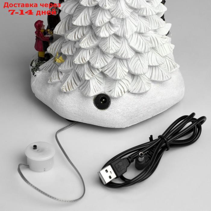 Фигура световая "Дети и Дед мороз" 23 см, 7 LED, USB, музыка , АА*3, динамика, Т/БЕЛЫЙ - фото 4 - id-p223153798