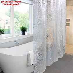 Штора для ванной комнаты Meiwa Sparkle, 182х182 см, ПВХ, прозрачная