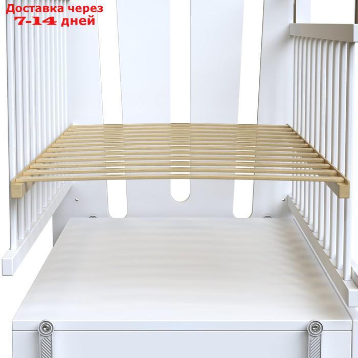 Кровать детская Little Heart маятник с ящиком (белый) (1200х600) - фото 7 - id-p223151761