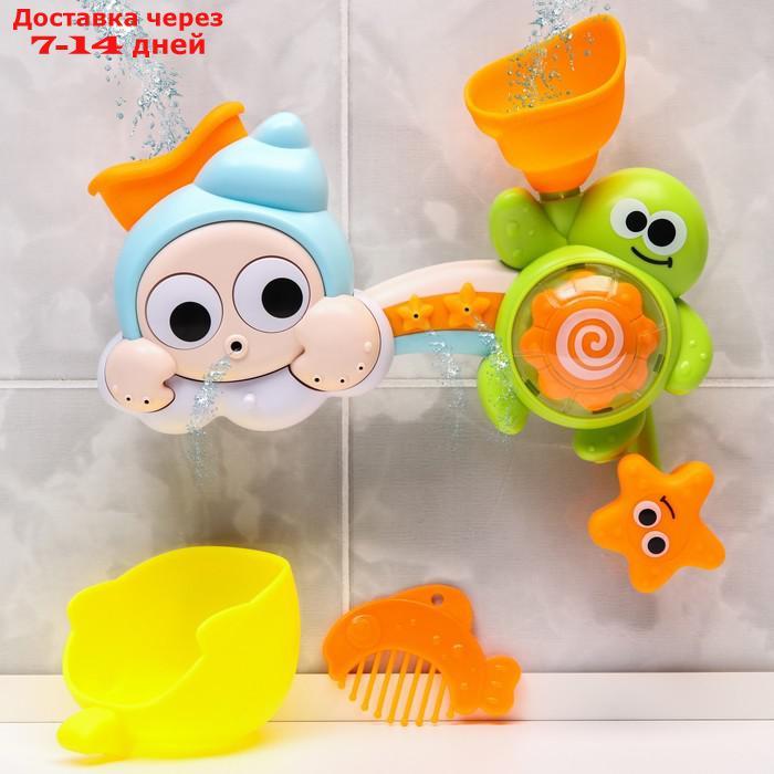Набор игрушек для игры в ванне "Черепашка - мельница", на присоске - фото 1 - id-p223164164