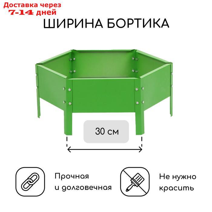 Клумба оцинкованная, d = 60 см, h = 15 см, ярко-зелёная, Greengo - фото 2 - id-p223159264