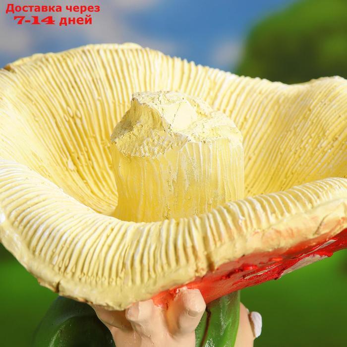 Садовая фигура "Гном с грибом - поилка" 48х31 см - фото 6 - id-p223159280