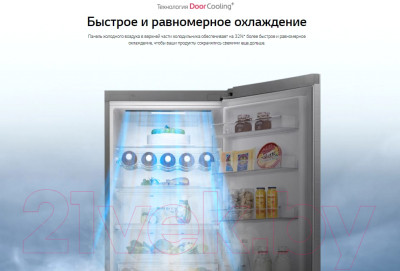 Холодильник с морозильником LG DoorCooling+ GA-B509CQSL - фото 3 - id-p223255353