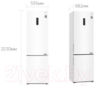 Холодильник с морозильником LG DoorCooling+ GA-B509CQSL - фото 8 - id-p223255353