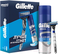 Набор для бритья Gillette Станок M3 Turbo + Гель для бритья масло какао