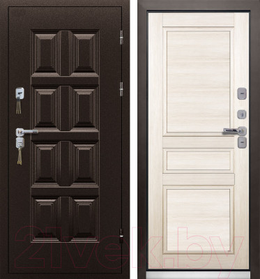 Входная дверь Промет Винтер-100 дуб беленый/антик медь - фото 1 - id-p223265491