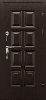Входная дверь Промет Винтер-100 дуб беленый/антик медь - фото 2 - id-p223265491