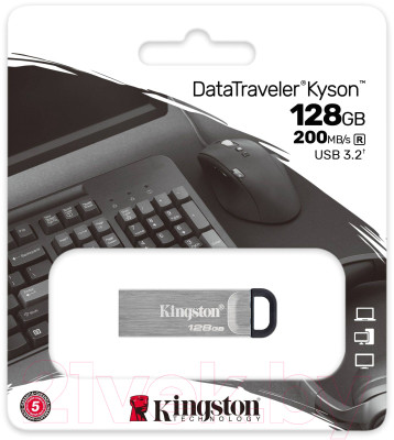 Usb flash накопитель Kingston Kyson 128GB USB 3.2 Gen 1 (DTKN/128GB) - фото 3 - id-p223265141
