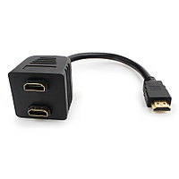 Разветвитель HDMI Cablexpert DSP-2PH4-002, HD19F/2x19F, 1 компьютер 2 монитора, пассивный, Full-HD, 3D, 1.4v