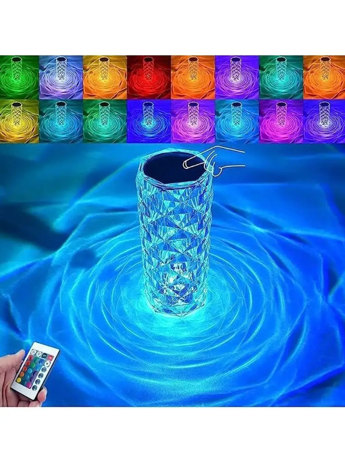 Настольная USB лампа - ночник Rose Diamond table lamp (16 цветов, пульт ДУ) - фото 5 - id-p223271831