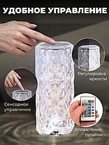 Настольная USB лампа - ночник Rose Diamond table lamp (16 цветов, пульт ДУ), фото 2