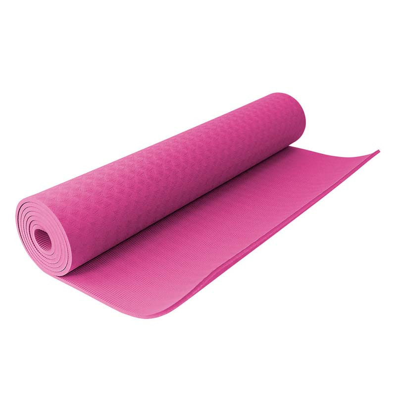 Коврик для фитнеса и йоги TPE  180*60*0,8см ,цвет в ассортименте  TPE-6108