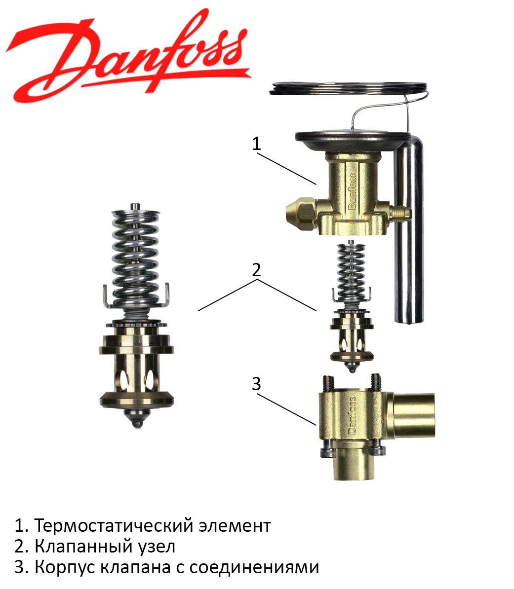 Клапанный узел (дюза) Danfoss №01 (067B2789) к ТРВ TE 5 - фото 2 - id-p223272072
