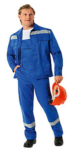 Костюм рабочий мужской Труд с полукомбинезоном (цвет васильковый)
