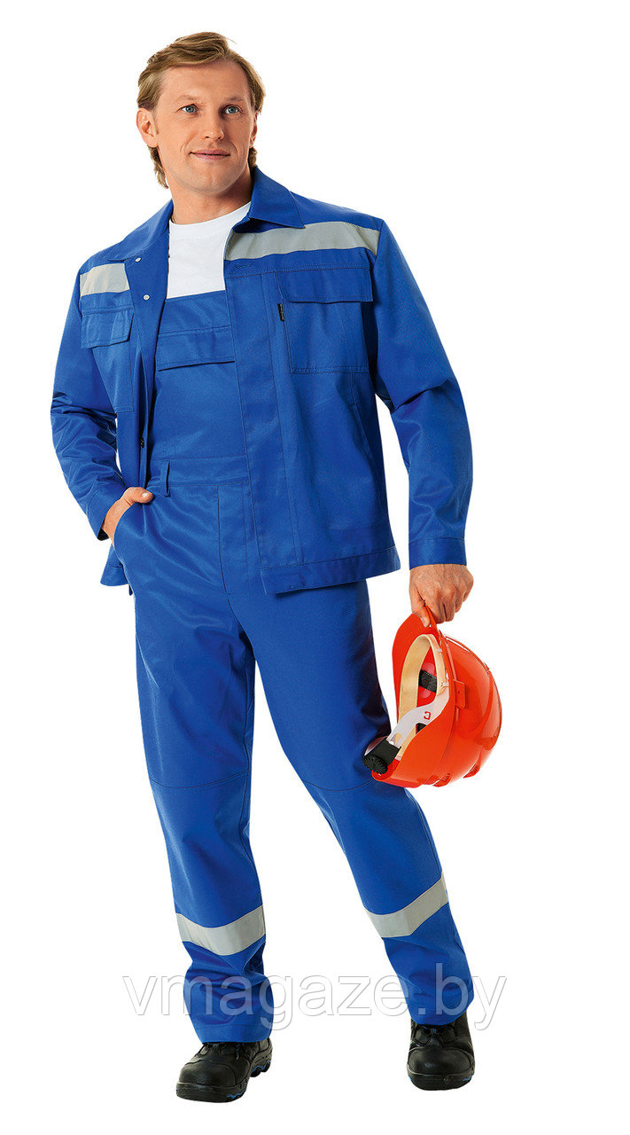 Костюм рабочий мужской Труд с полукомбинезоном (цвет васильковый) - фото 1 - id-p223272119