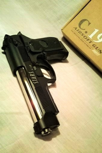 Пистолет игрушечный пневматический металлический Airsoft Gun С.19 - фото 2 - id-p32237545