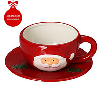 Чайная пара «Дедушка Мороз» 2 предмета: чашка 225 мл, блюдце 4283793