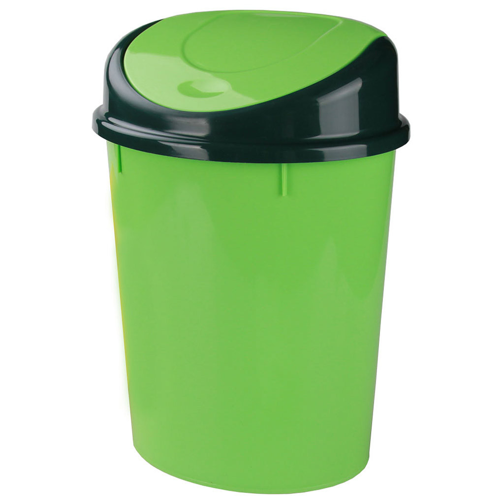 Контейнер для мусора 8 л овальный (зеленый) - фото 1 - id-p223274158