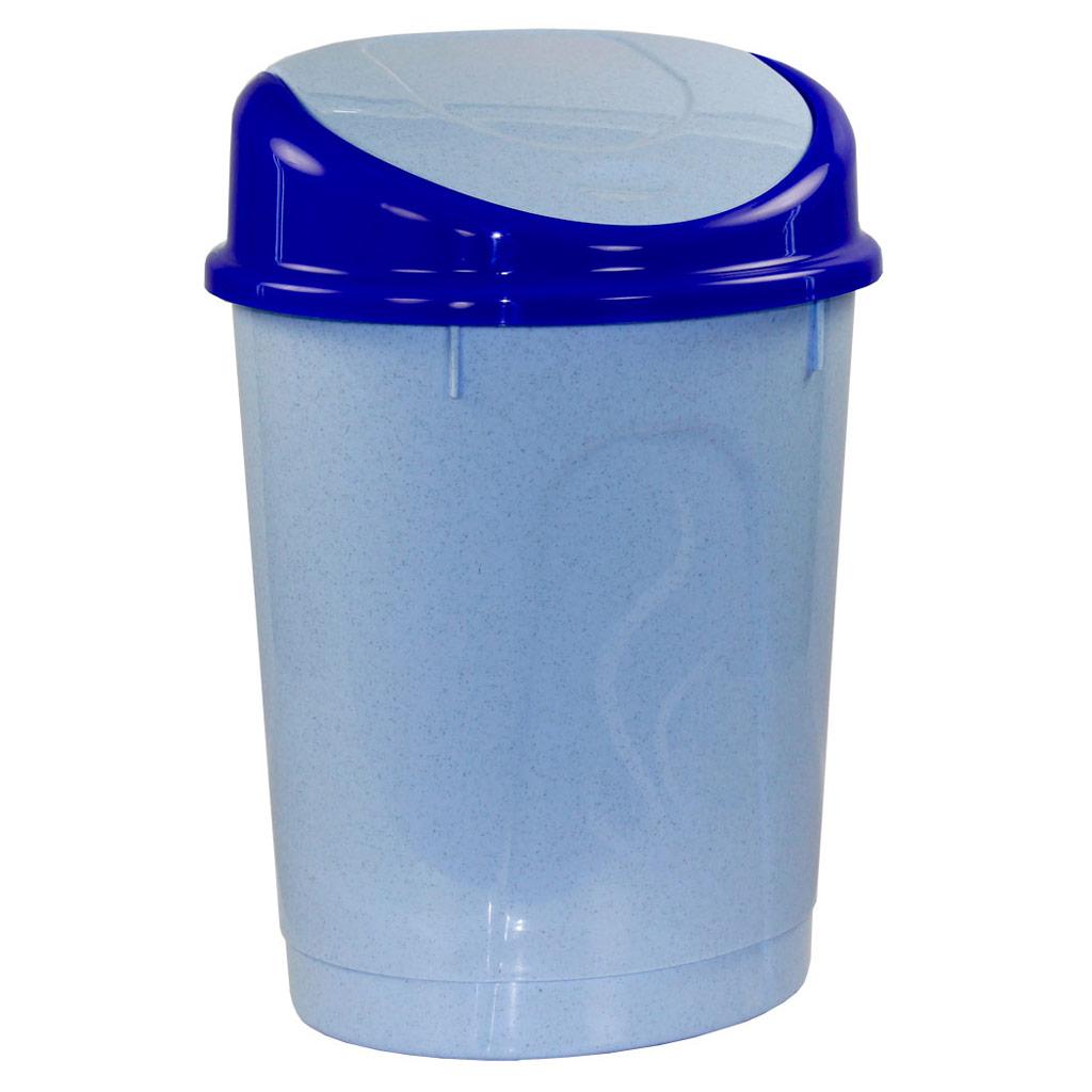 Контейнер для мусора 12 л овальный (голубой) - фото 1 - id-p223274159