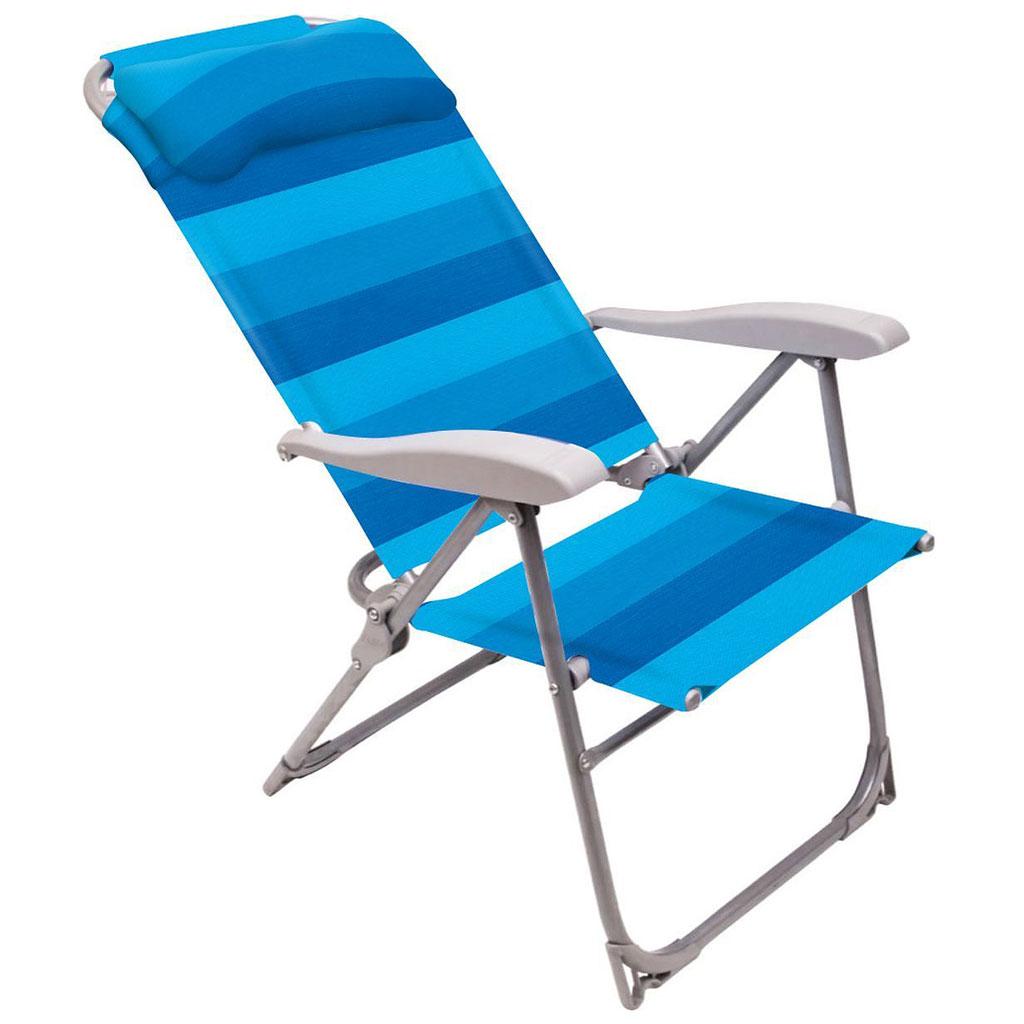 Кресло-шезлонг складное K2 NIKA голубая полоска - фото 1 - id-p223274243