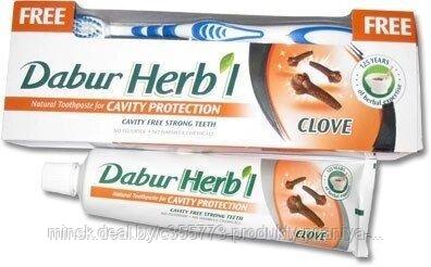 Dabur HERBL Зубная паста - гвоздика с зубной щеткой 150гр. - фото 3 - id-p31181977
