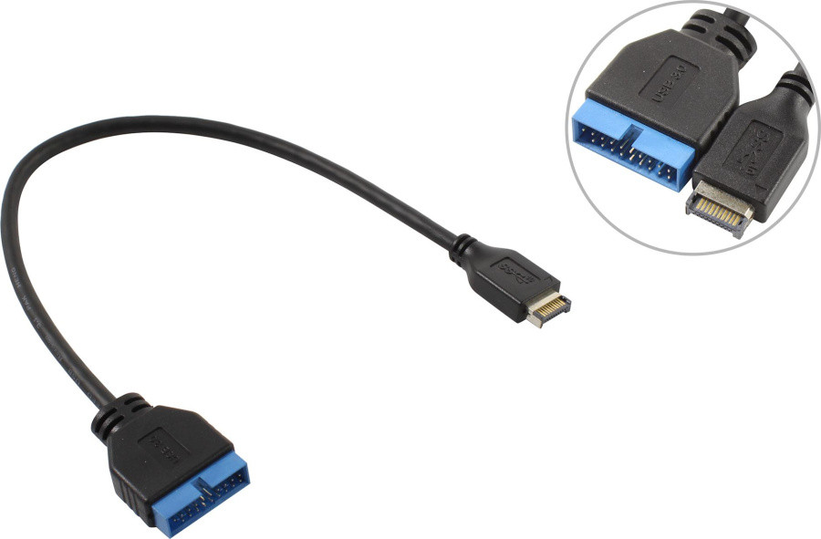 Кабель-переходник для материнской платы Orient C084E USB 3.0 (1 port USB-E - USB 20Pin(M) 0.3м) - фото 1 - id-p223277661