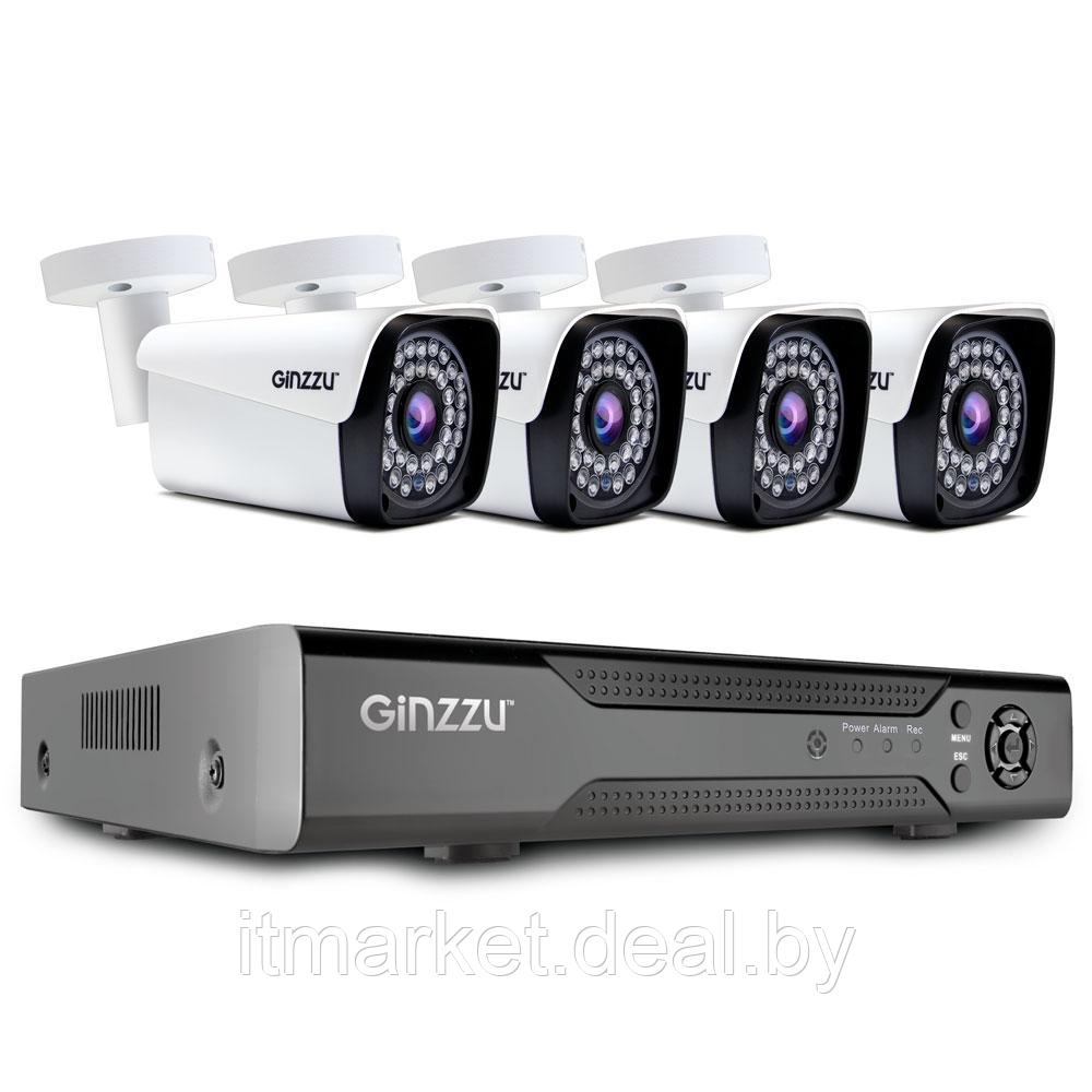 Комплект видеонаблюдения GINZZU HK-840N (8ch, 1080N, HDMI, 4улич кам 2.0Mp, IR30м) - фото 1 - id-p223278296