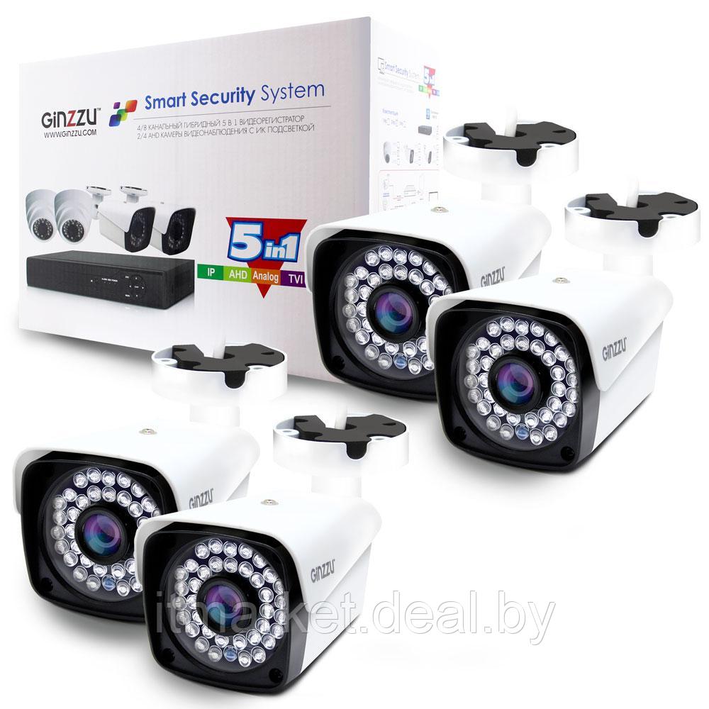 Комплект видеонаблюдения GINZZU HK-840N (8ch, 1080N, HDMI, 4улич кам 2.0Mp, IR30м) - фото 2 - id-p223278296