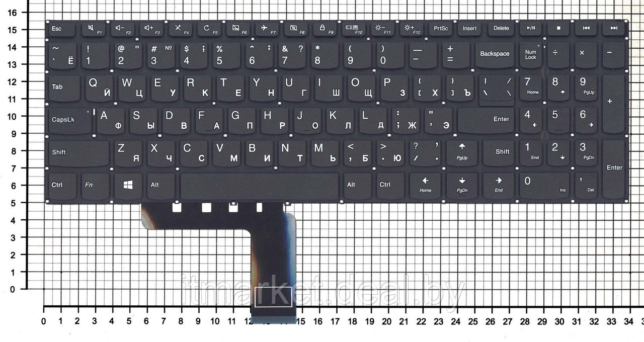 Клавиатура для ноутбука Lenovo IdeaPad 310-15ISK черная (017097) - фото 2 - id-p223278303