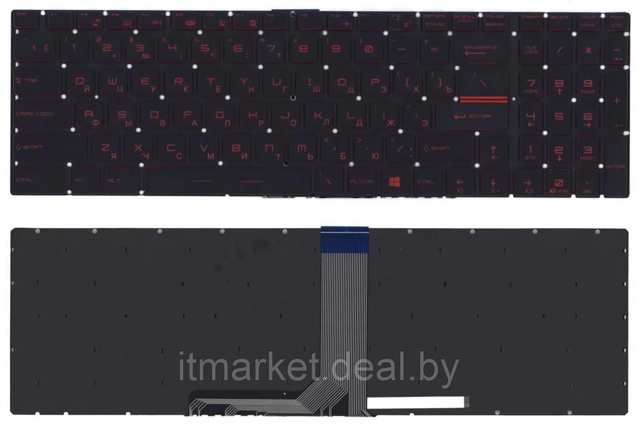 Клавиатура для ноутбука MSI GT72, GS60, GS70, GP62, GL72, GE72 черная с красной подсветкой 062111 - фото 1 - id-p223278306