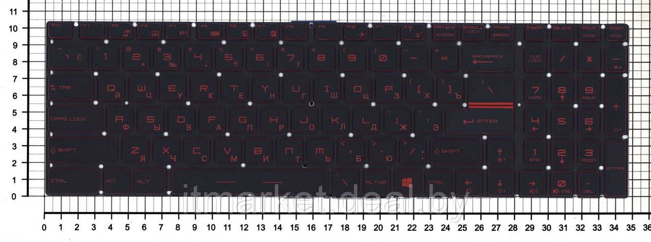 Клавиатура для ноутбука MSI GT72, GS60, GS70, GP62, GL72, GE72 черная с красной подсветкой 062111 - фото 2 - id-p223278306