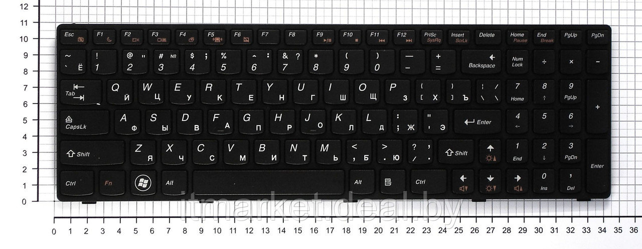 Клавиатура для ноутбука Lenovo Z560, Z565, G570, G770 with frame 003123 - фото 2 - id-p223278307