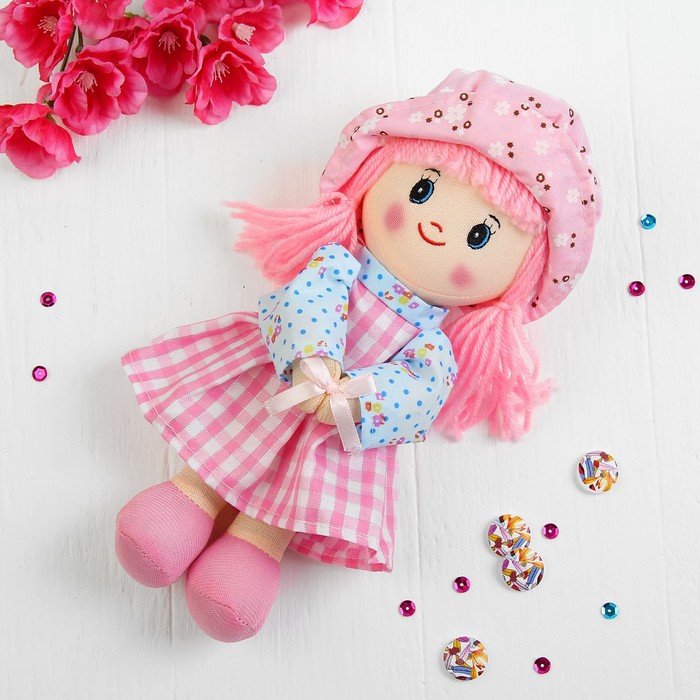 Мягкая кукла «Девочка», панамка в горошек, цвета МИКС - фото 2 - id-p223279489