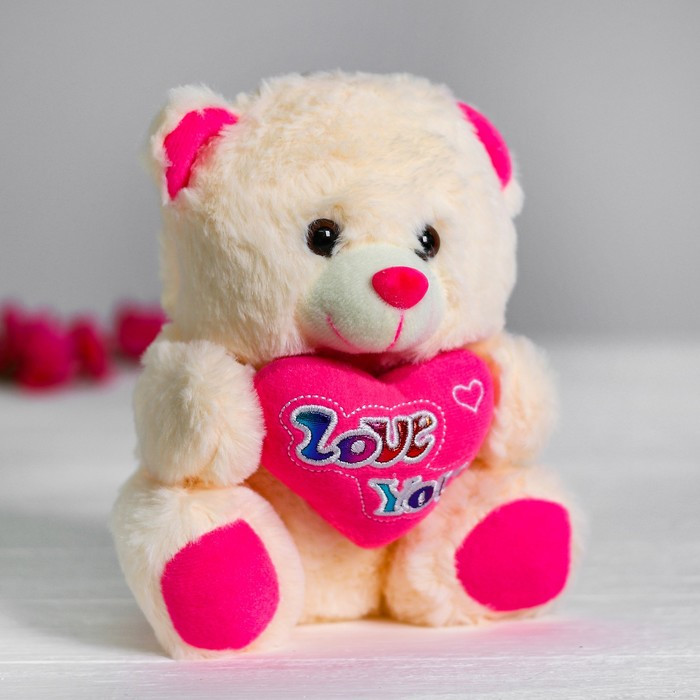 Мягкая игрушка «Медведь с сердцем», цвет розовый - фото 1 - id-p223283599