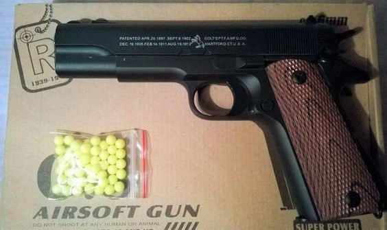 Пистолет игрушечный пневматический металлический Airsoft Gun С.8 - фото 2 - id-p32237576