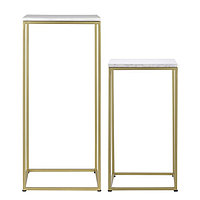 Набор столиков кофейных Mayen Gold, 640×340×750 мм, цвет белый / золотистый