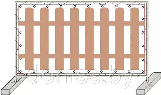 Баннерная cетка «Штакетник» нетканая виниловая сетка, армированная полиэфирной нитью 2000х1500мм - фото 4 - id-p223286928